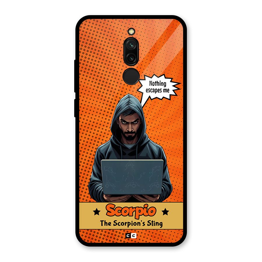 Scorpio Warning Glass Back Case for Redmi 8