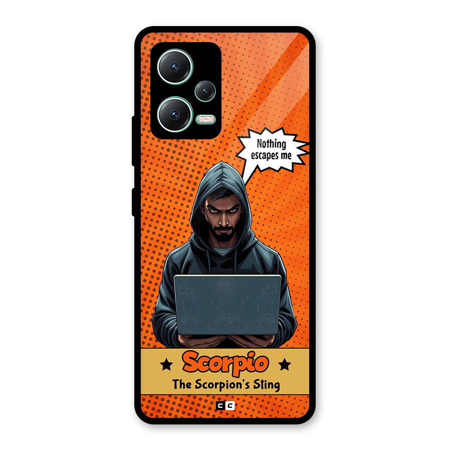 Scorpio Warning Glass Back Case for Redmi Note 12 5G