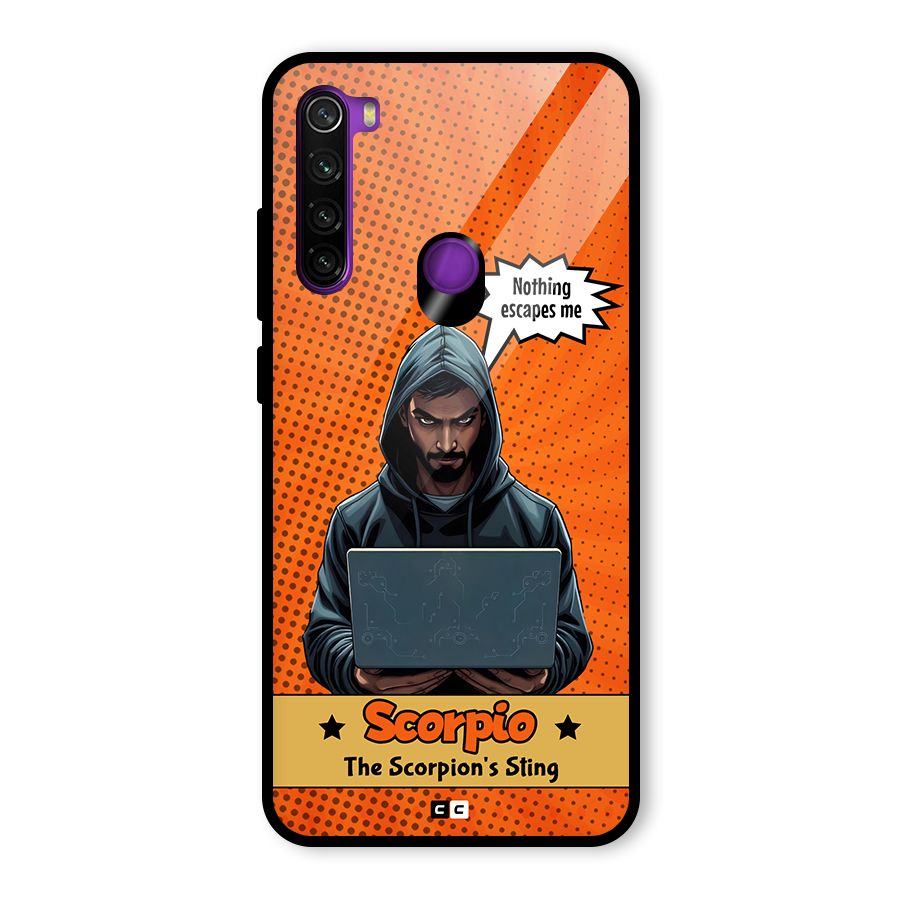 Scorpio Warning Glass Back Case for Redmi Note 8