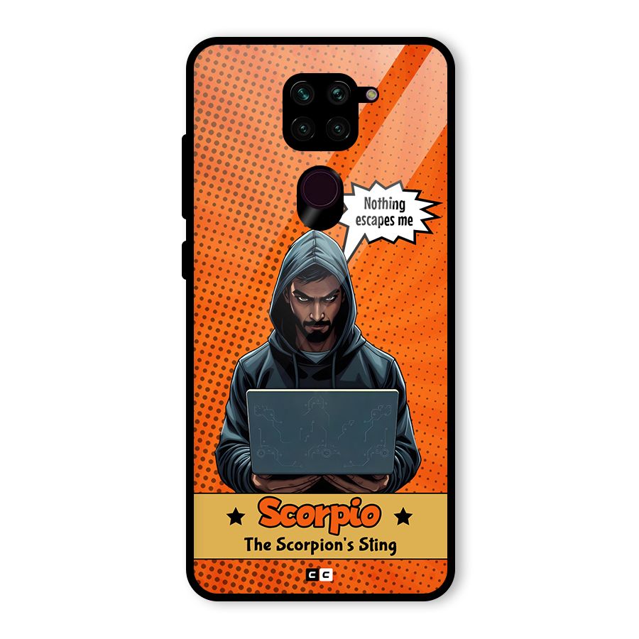 Scorpio Warning Glass Back Case for Redmi Note 9