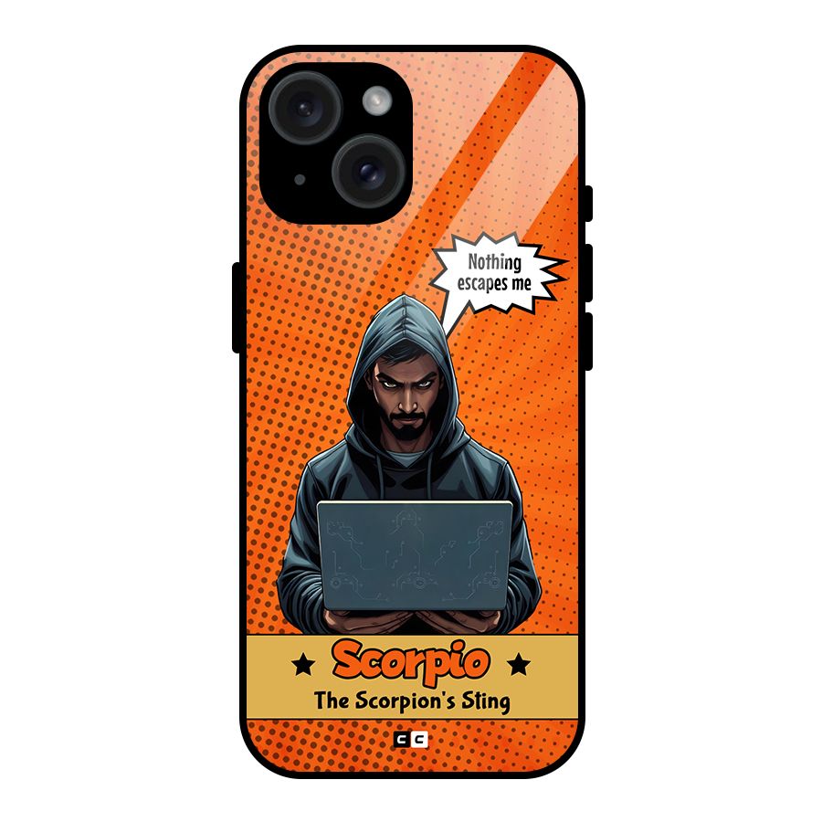 Scorpio Warning Glass Back Case for iPhone 15