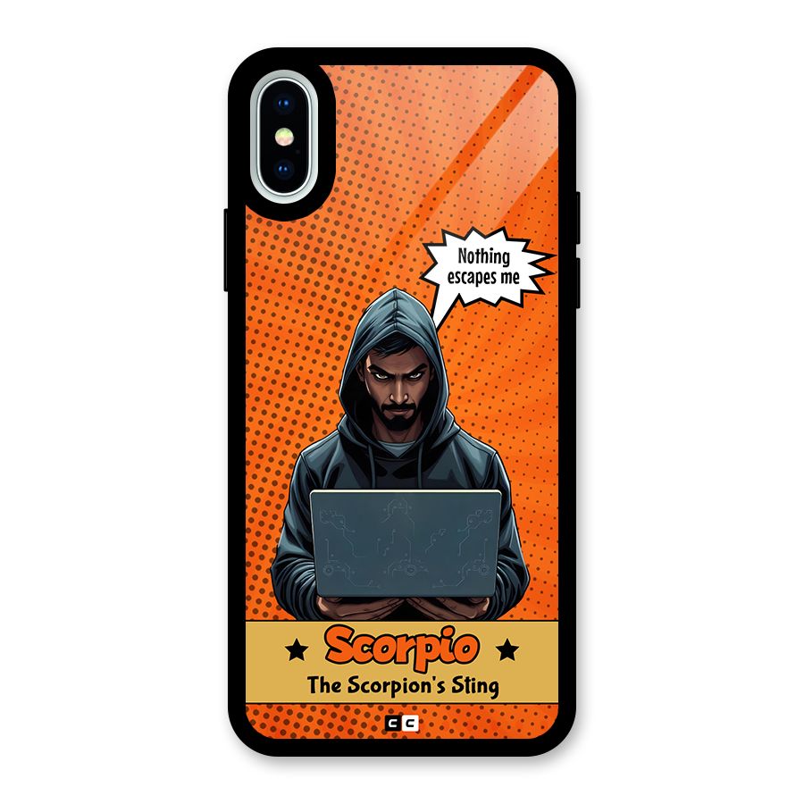 Scorpio Warning Glass Back Case for iPhone XS