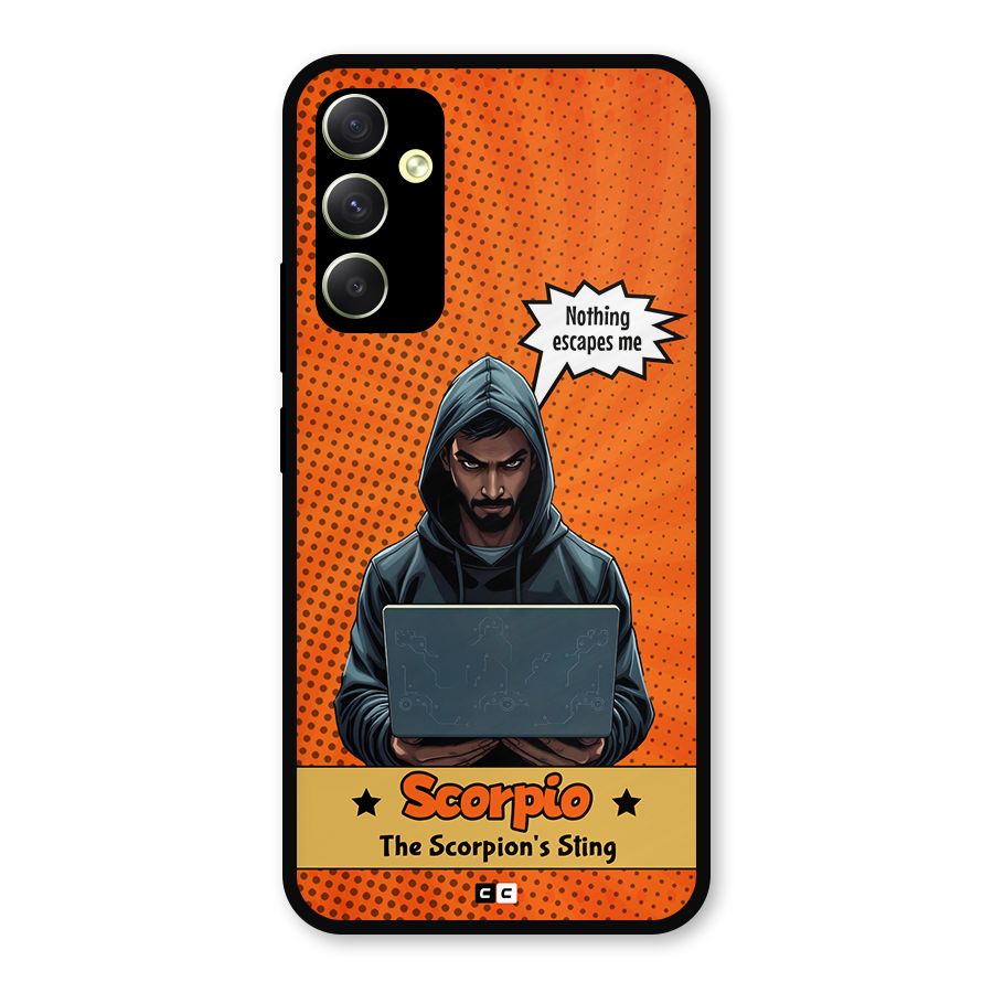 Scorpio Warning Metal Back Case for Galaxy A34