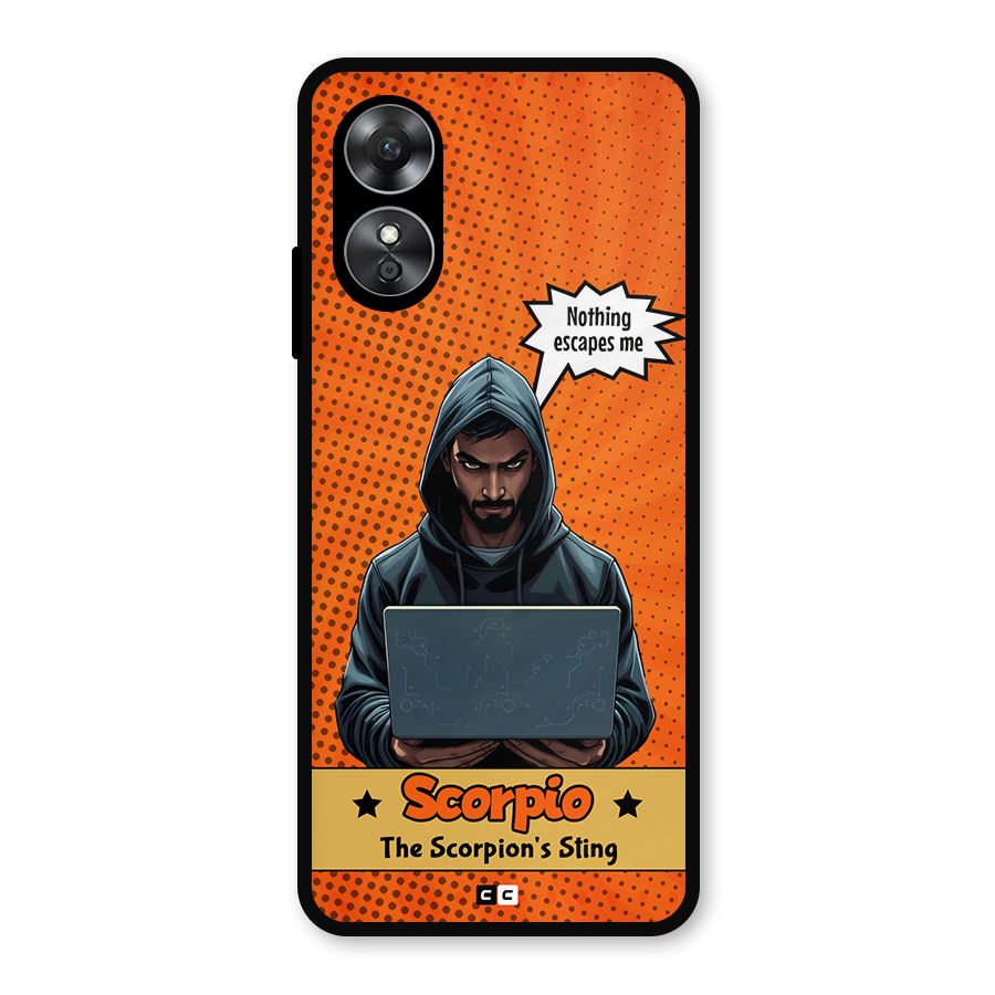 Scorpio Warning Metal Back Case for Oppo A17