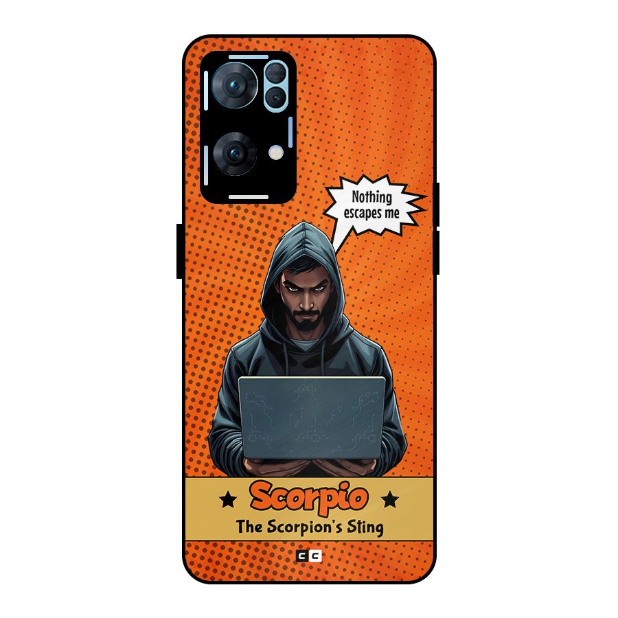 Scorpio Warning Metal Back Case for Oppo Reno7 Pro 5G