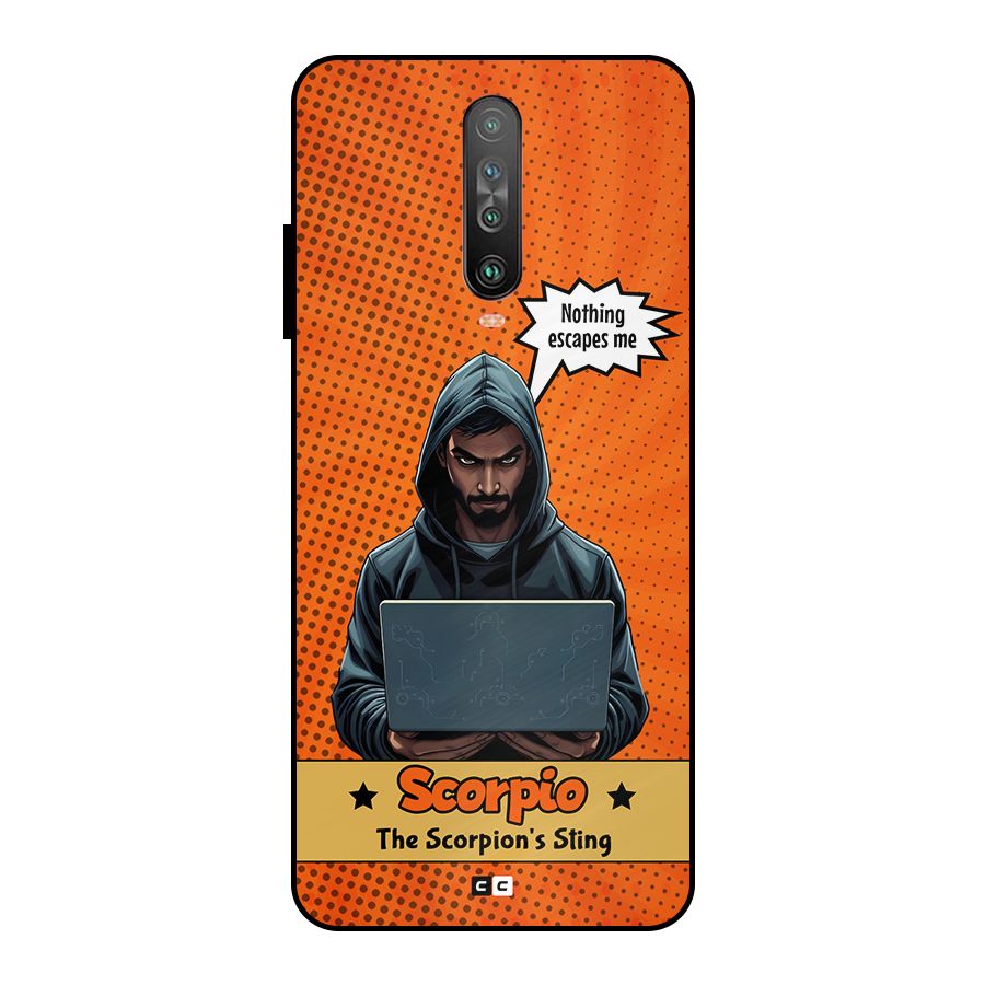 Scorpio Warning Metal Back Case for Poco X2