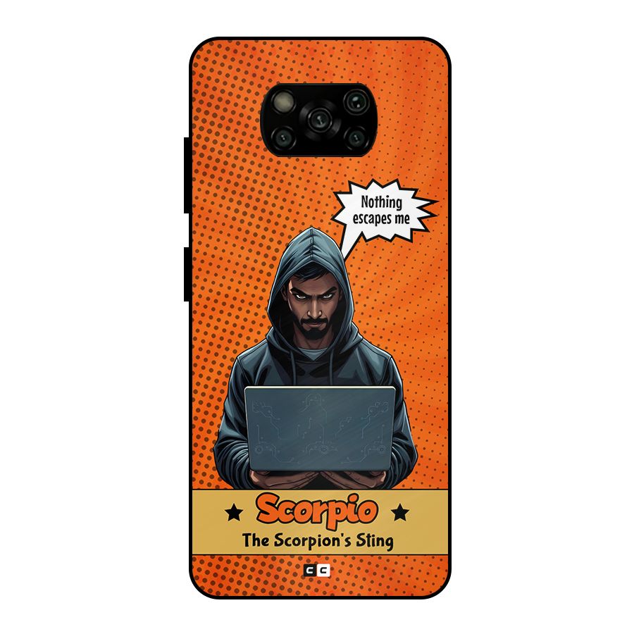 Scorpio Warning Metal Back Case for Poco X3