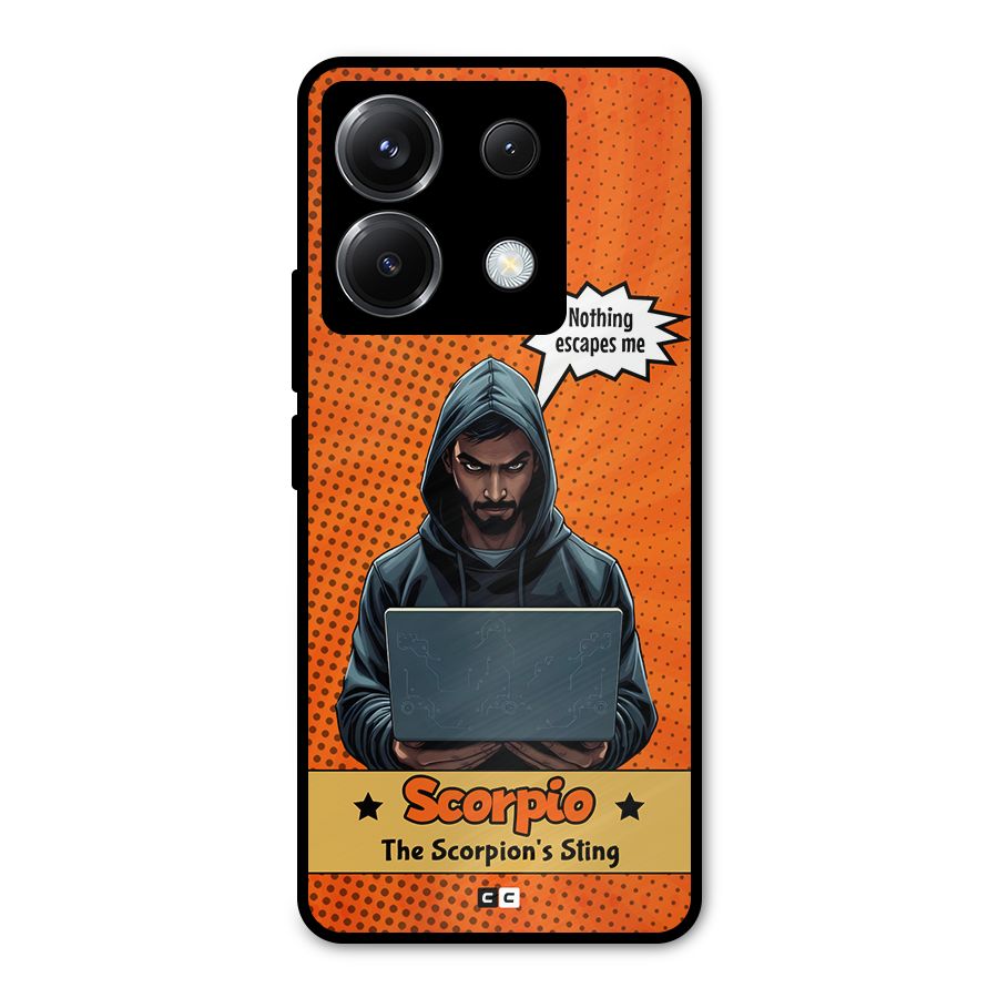 Scorpio Warning Metal Back Case for Poco X6
