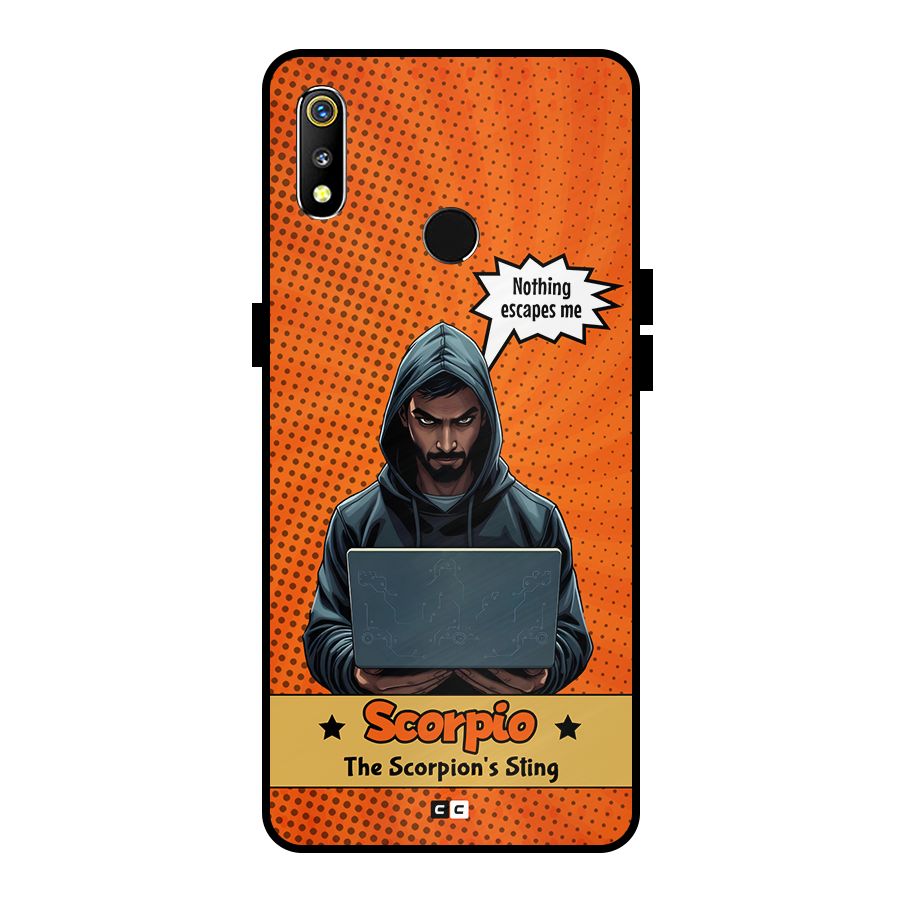 Scorpio Warning Metal Back Case for Realme 3