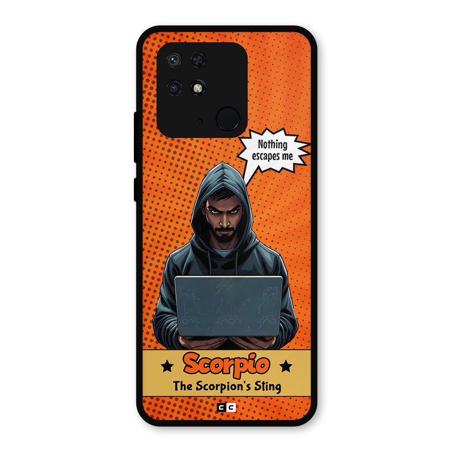 Scorpio Warning Metal Back Case for Redmi 10
