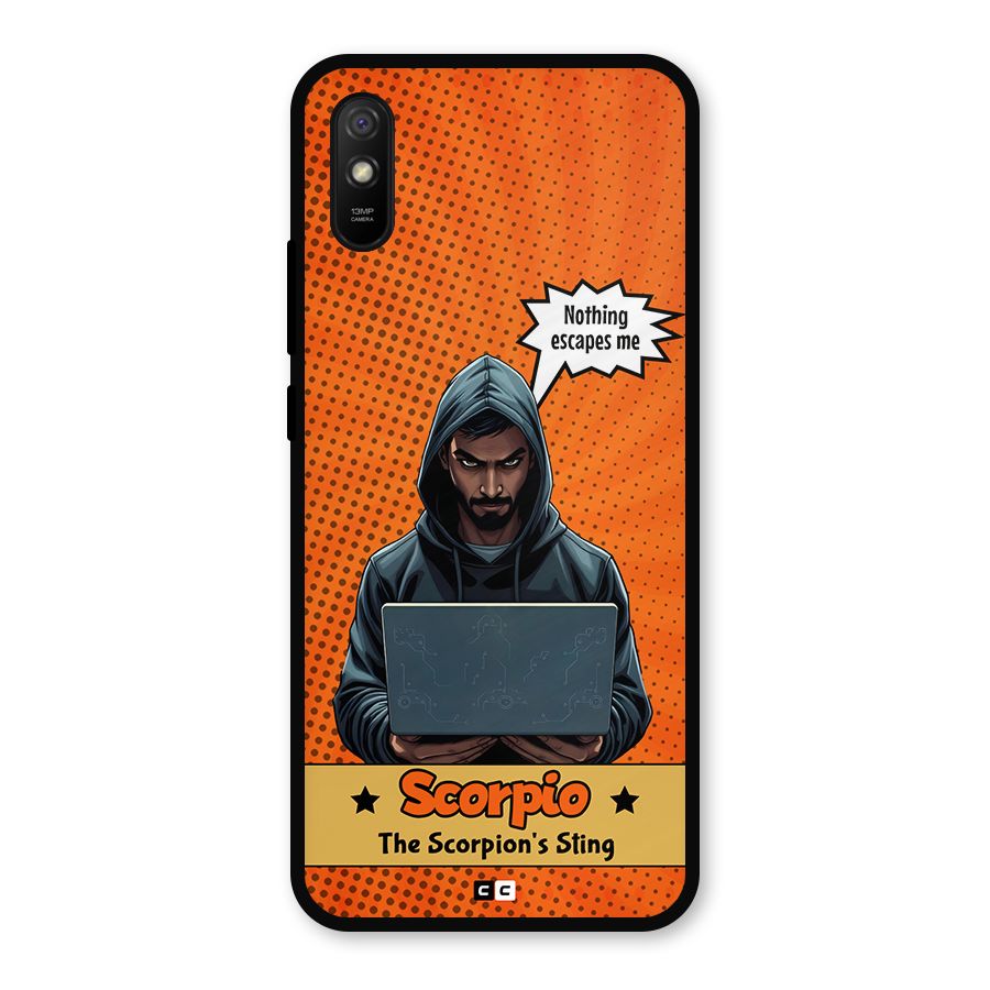 Scorpio Warning Metal Back Case for Redmi 9i