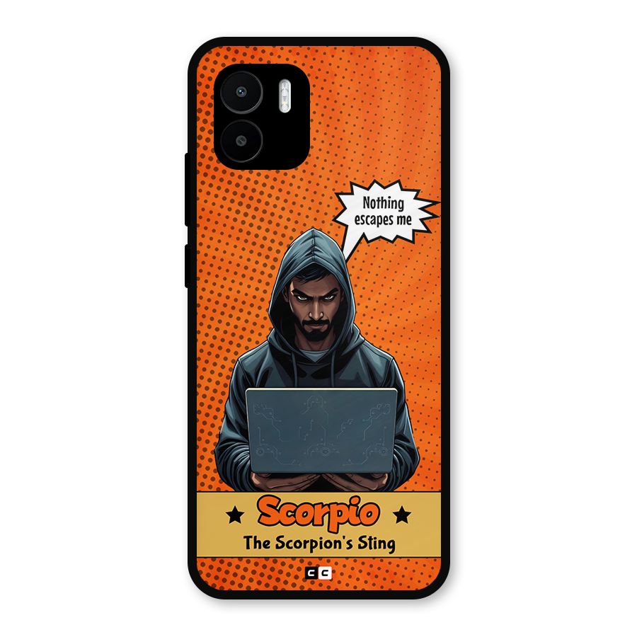 Scorpio Warning Metal Back Case for Redmi A2