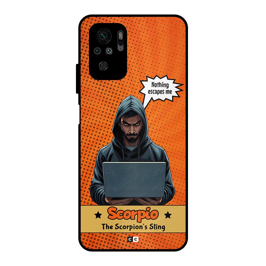 Scorpio Warning Metal Back Case for Redmi Note 10