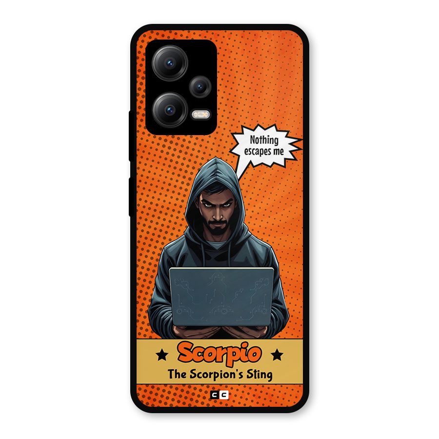 Scorpio Warning Metal Back Case for Redmi Note 12 5G