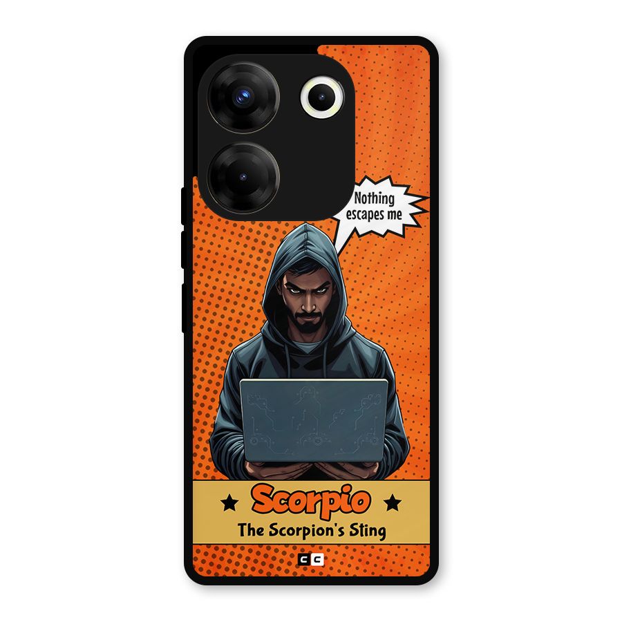 Scorpio Warning Metal Back Case for Tecno Camon 20 Pro
