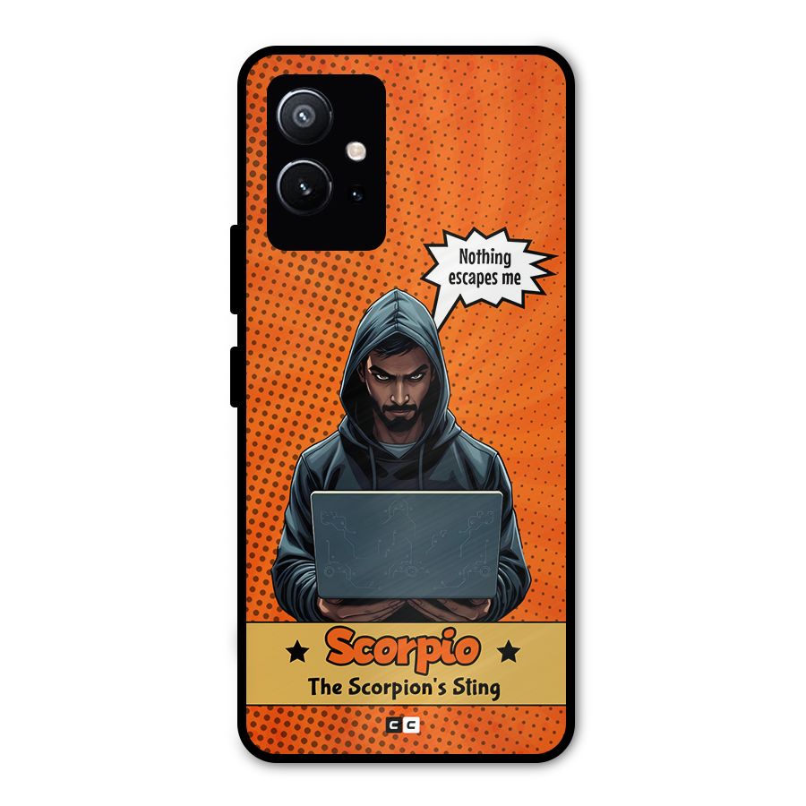 Scorpio Warning Metal Back Case for Vivo T1 5G