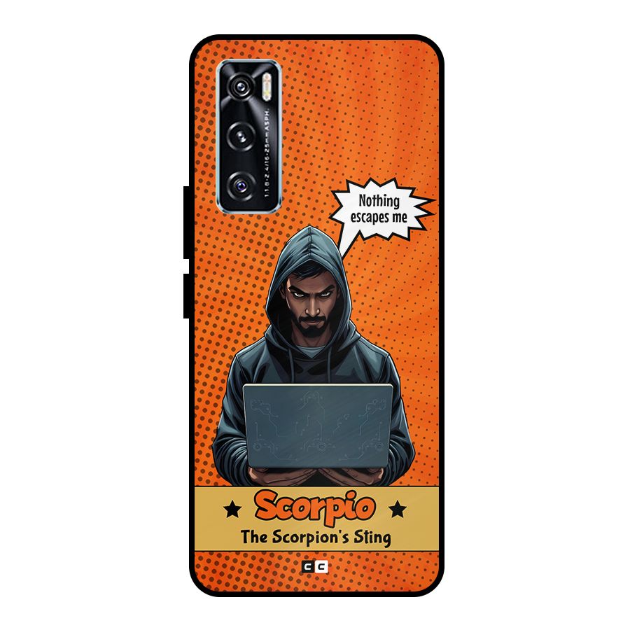 Scorpio Warning Metal Back Case for Vivo V20 SE