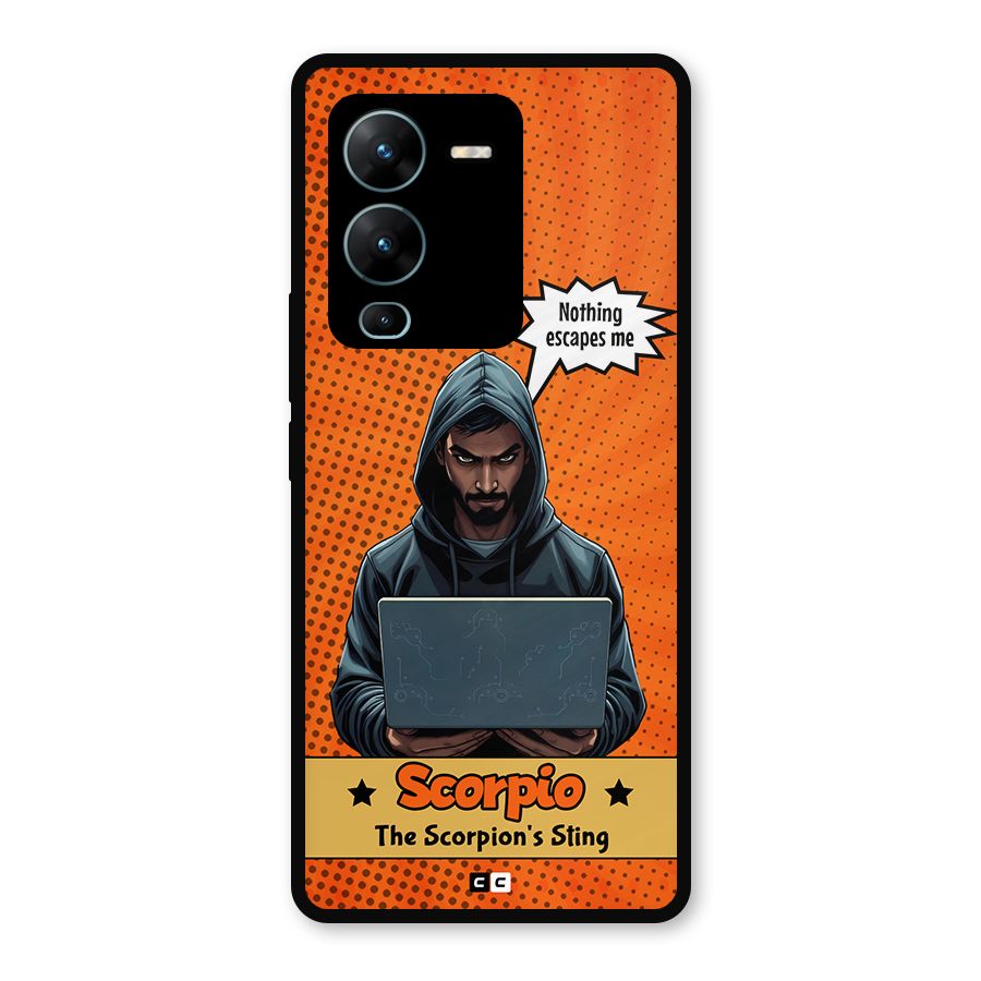 Scorpio Warning Metal Back Case for Vivo V25 Pro