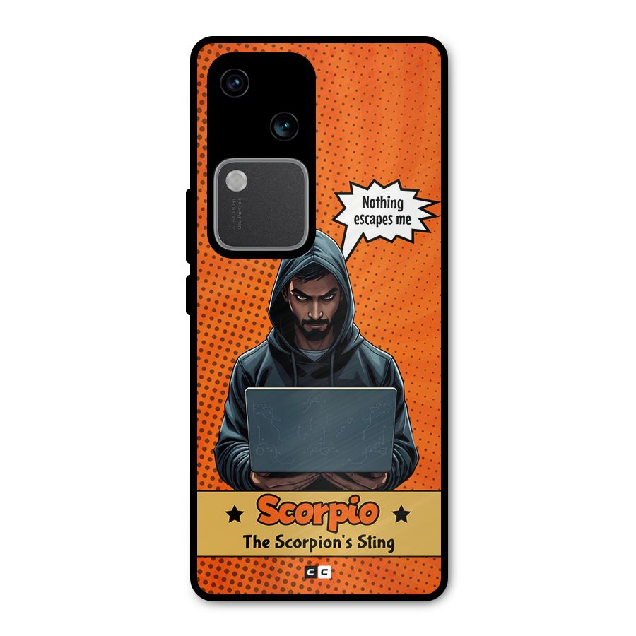Scorpio Warning Metal Back Case for Vivo V30