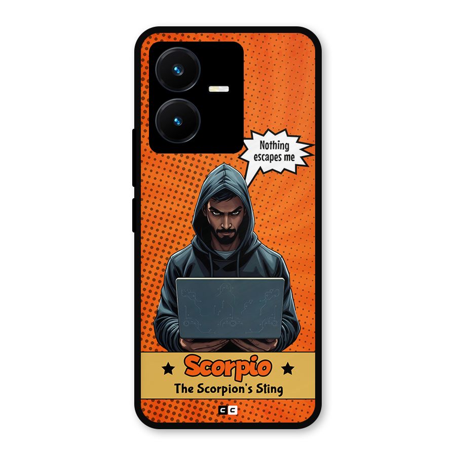 Scorpio Warning Metal Back Case for Vivo Y22s