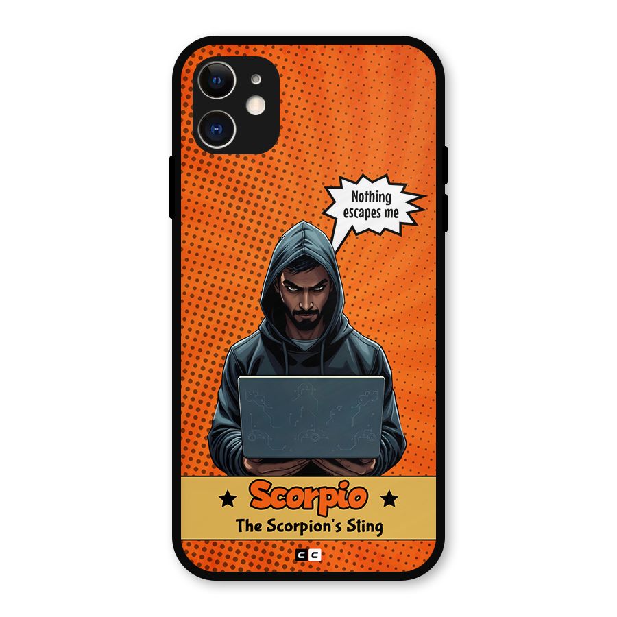 Scorpio Warning Metal Back Case for iPhone 11