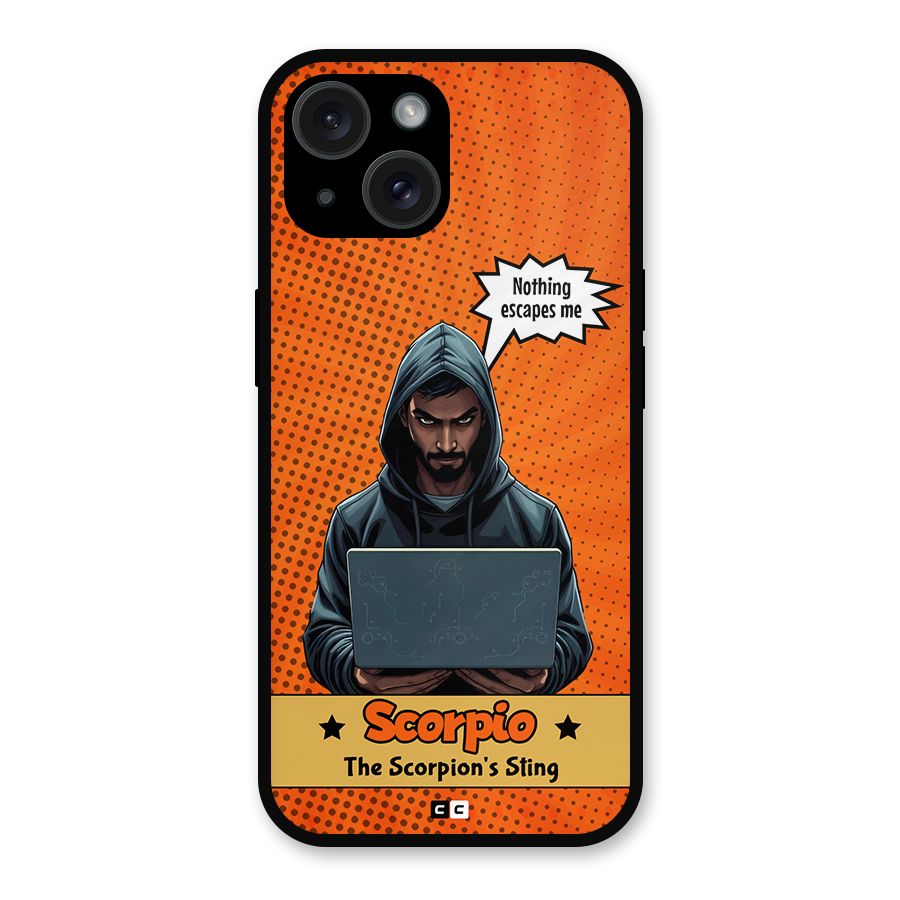Scorpio Warning Metal Back Case for iPhone 15