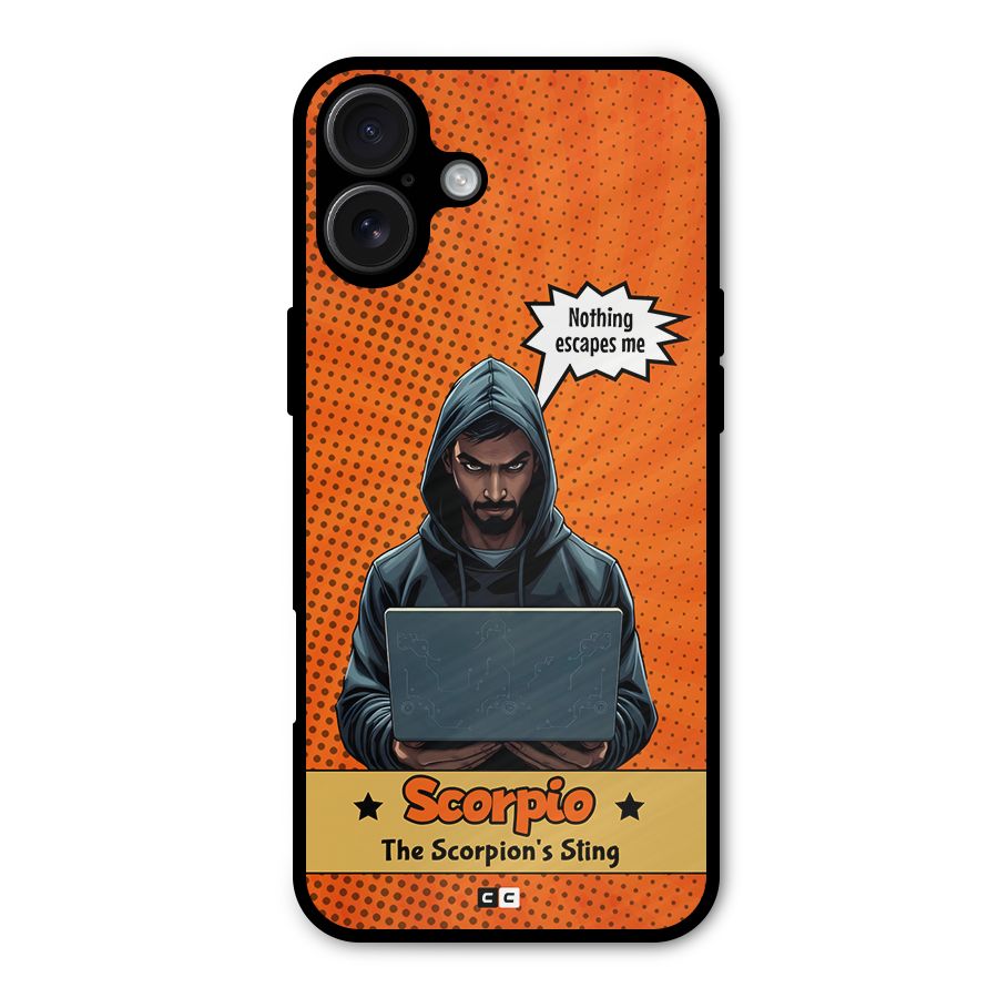 Scorpio Warning Metal Back Case for iPhone 16 Plus
