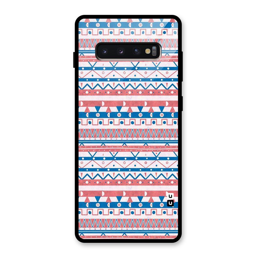 Seamless Ethnic Pattern Glass Back Case for Galaxy S10 Plus
