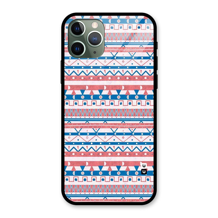 Seamless Ethnic Pattern Glass Back Case for iPhone 11 Pro