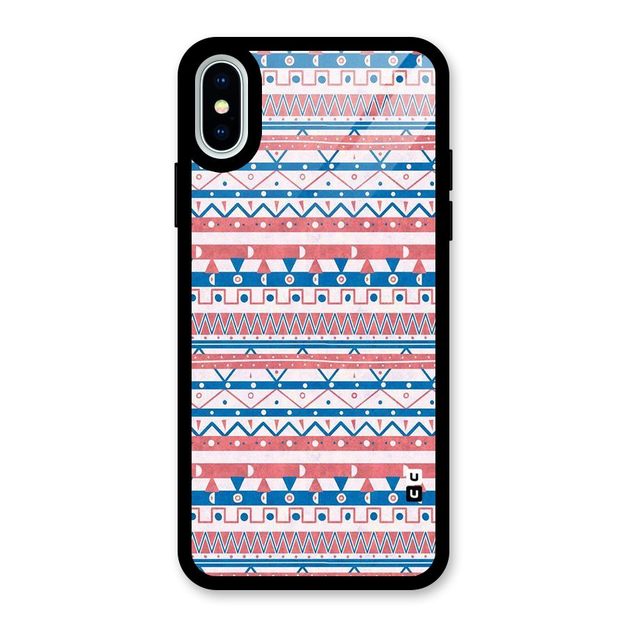 Seamless Ethnic Pattern Glass Back Case for iPhone XS
