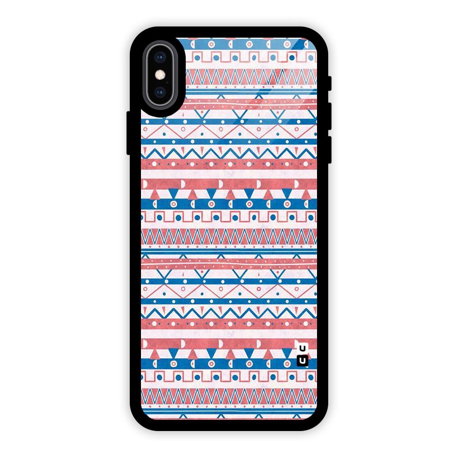 Seamless Ethnic Pattern Glass Back Case for iPhone XS Max