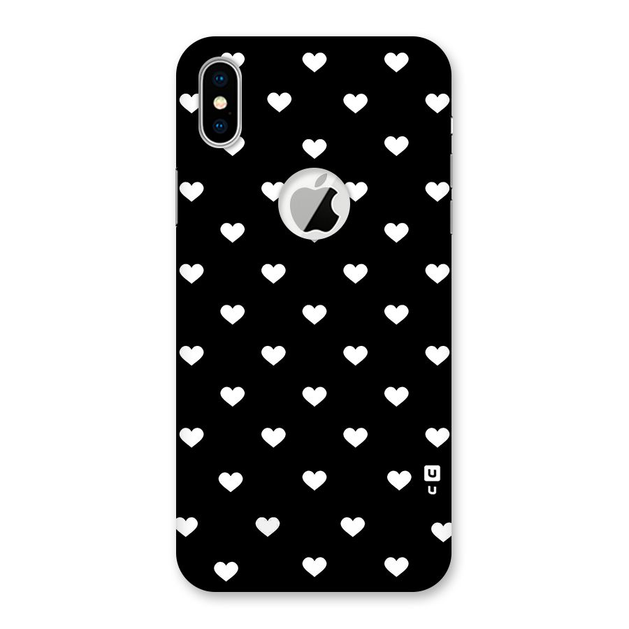 Seamless Hearts Pattern Back Case for iPhone X Logo Cut