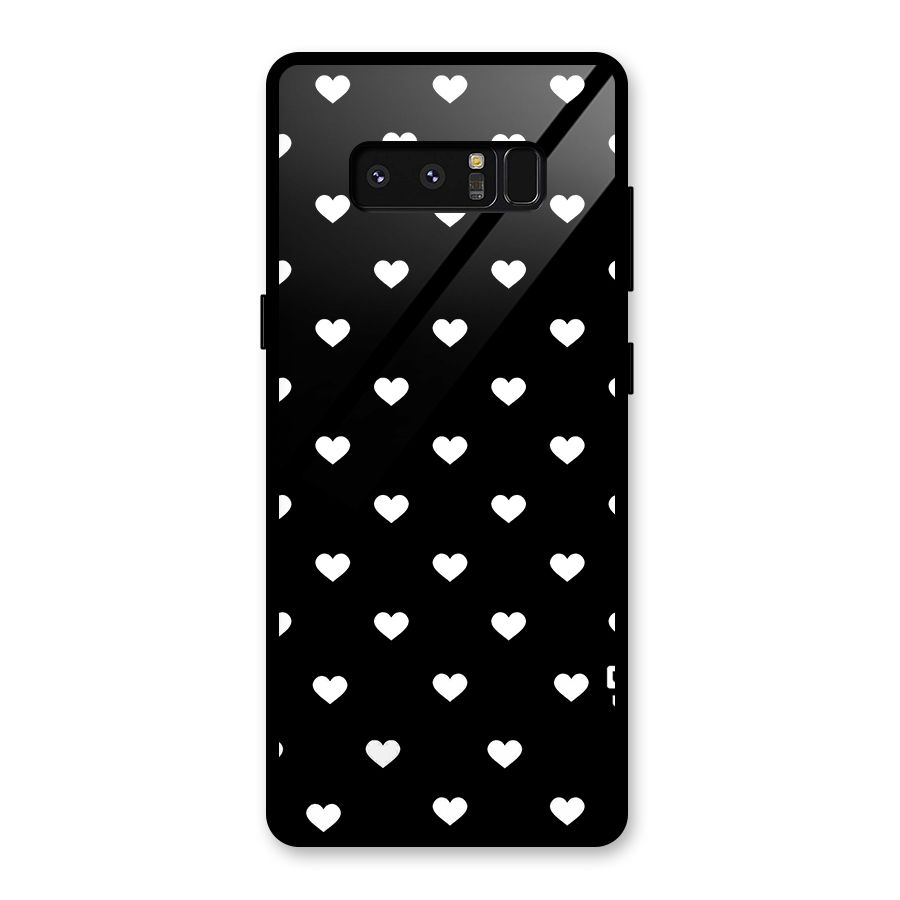 Seamless Hearts Pattern Glass Back Case for Galaxy Note 8