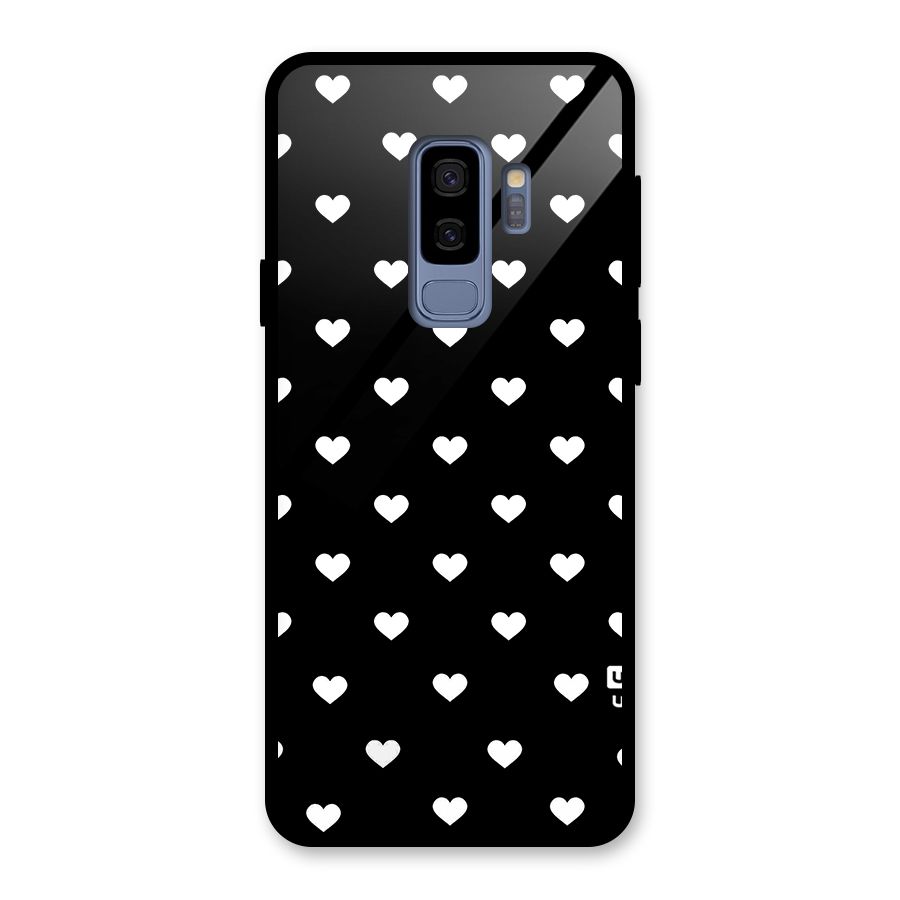 Seamless Hearts Pattern Glass Back Case for Galaxy S9 Plus