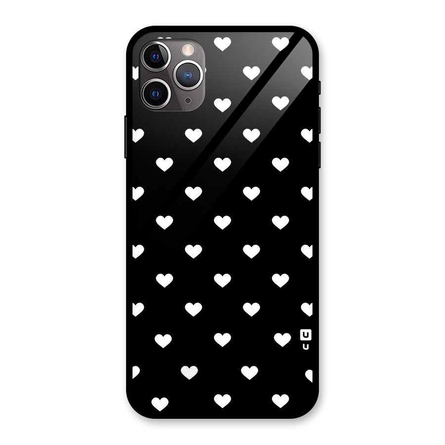 Seamless Hearts Pattern Glass Back Case for iPhone 11 Pro Max