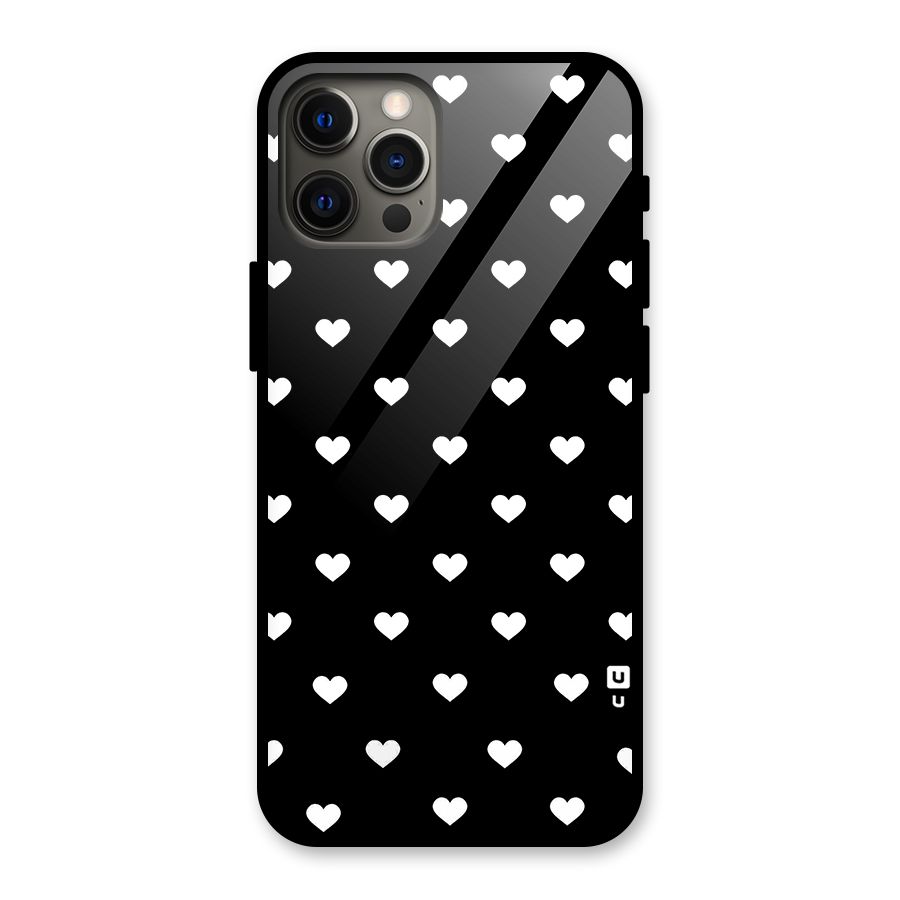 Seamless Hearts Pattern Glass Back Case for iPhone 12 Pro Max
