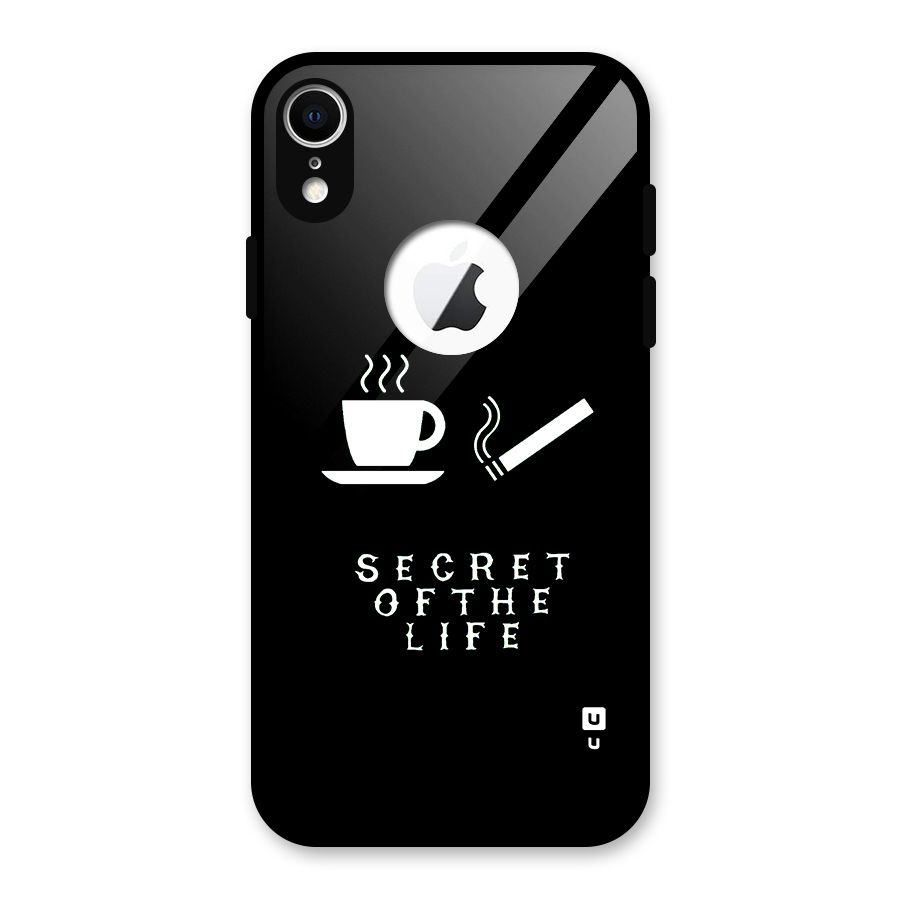 Secrate of Life Glass Back Case for iPhone XR Logo Cut