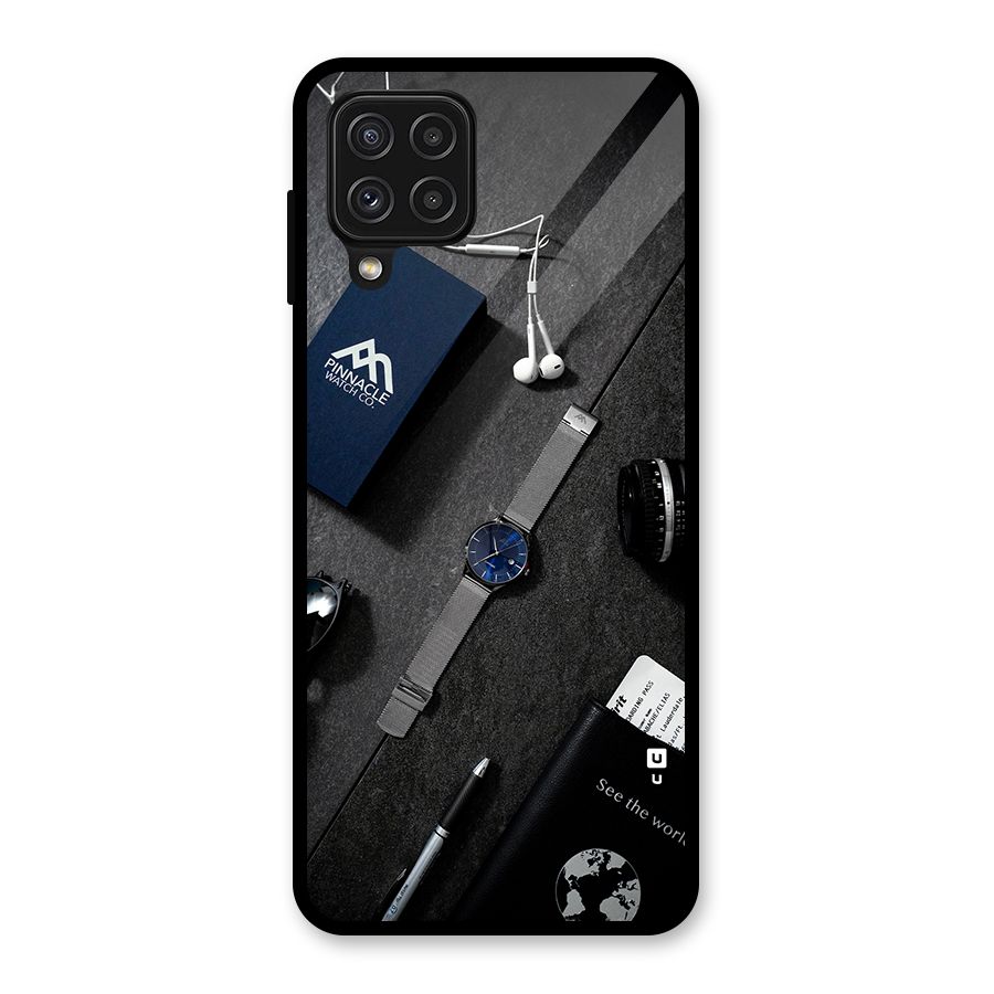 See The World Glass Back Case for Galaxy A22 4G