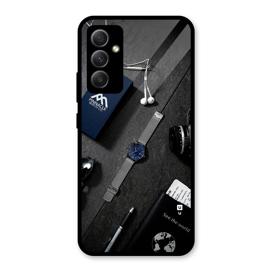 See The World Glass Back Case for Galaxy A34