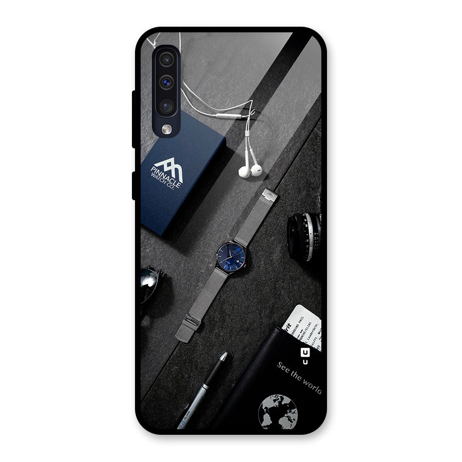 See The World Glass Back Case for Galaxy A50