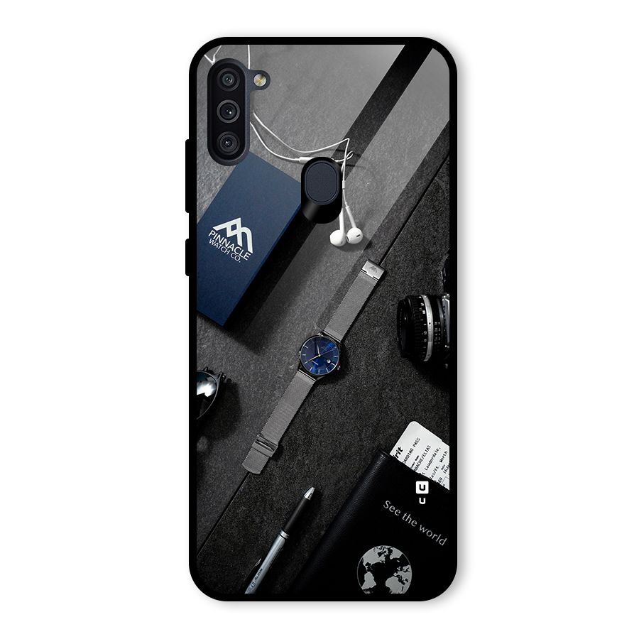 See The World Glass Back Case for Galaxy M11