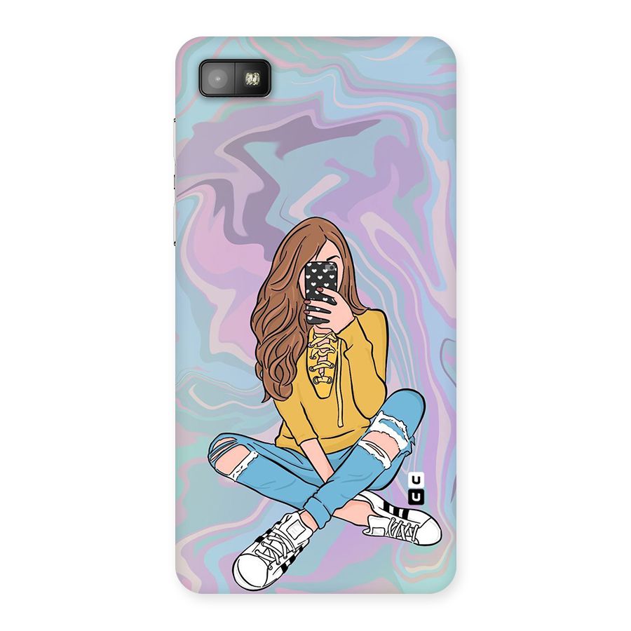 Selfie Girl Illustration Back Case for Blackberry Z10