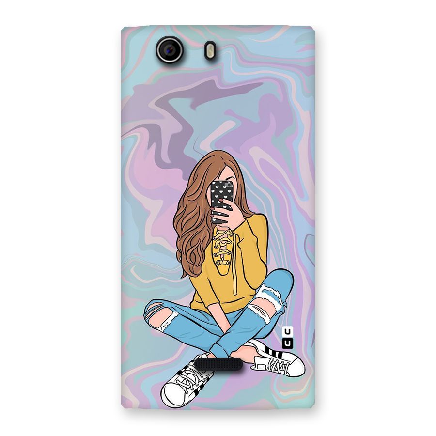 Selfie Girl Illustration Back Case for Canvas Nitro 2 E311