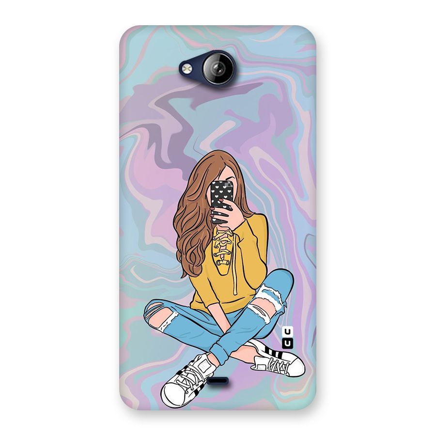 Selfie Girl Illustration Back Case for Canvas Play Q355