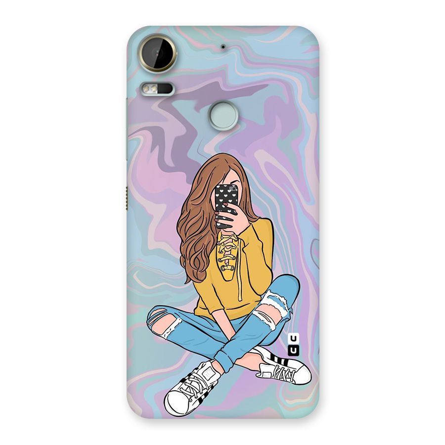 Selfie Girl Illustration Back Case for Desire 10 Pro