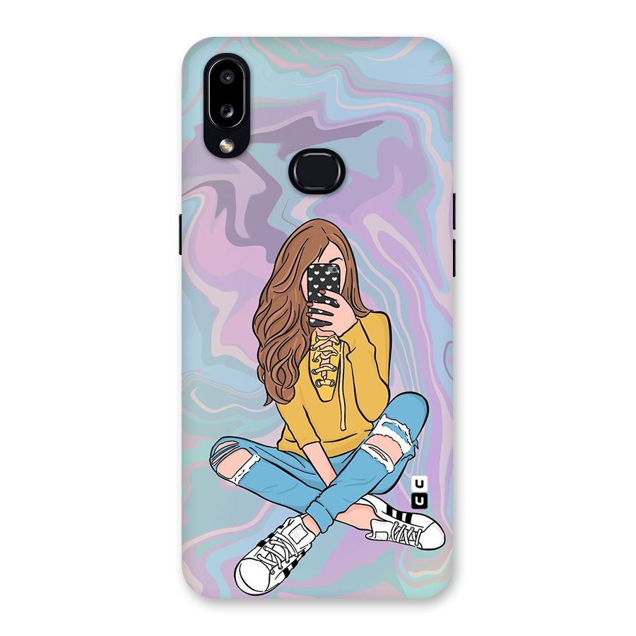 Selfie Girl Illustration Back Case for Galaxy A10s