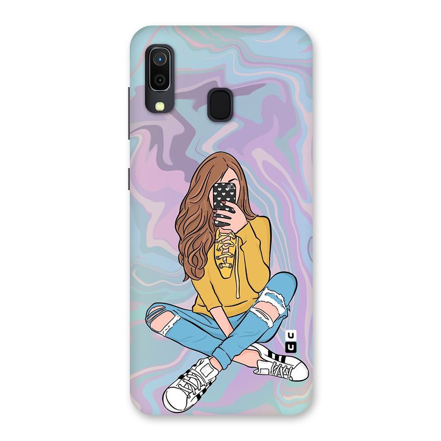 Selfie Girl Illustration Back Case for Galaxy A30