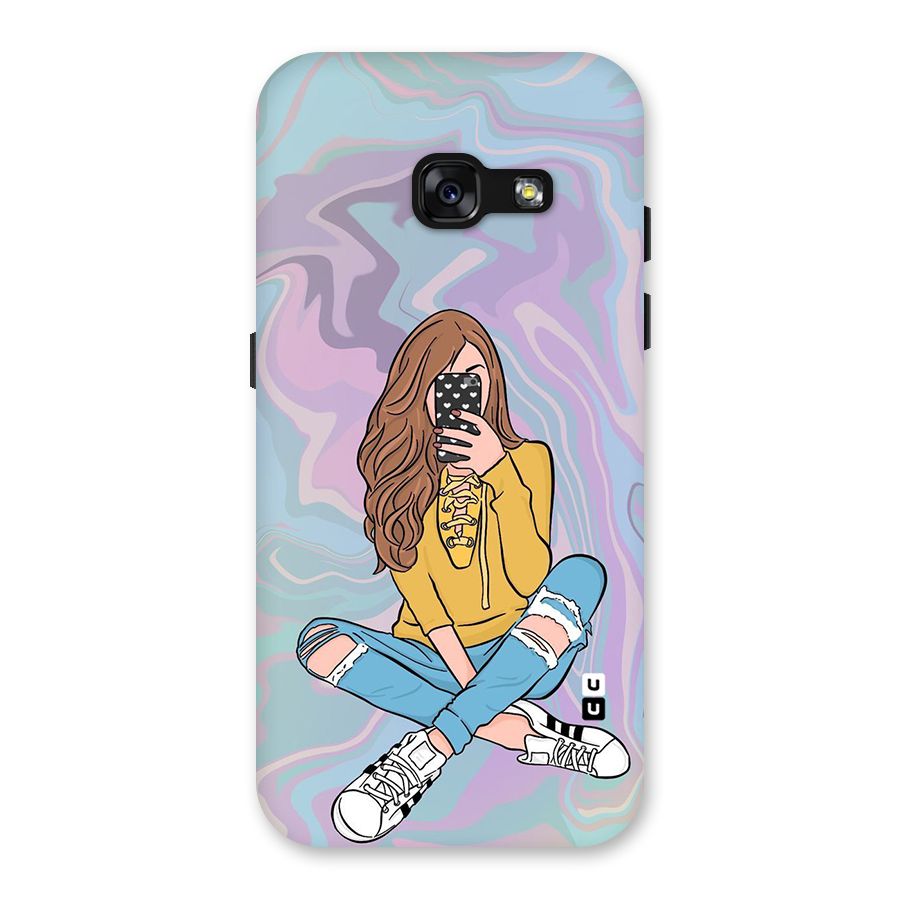 Selfie Girl Illustration Back Case for Galaxy A3 (2017)