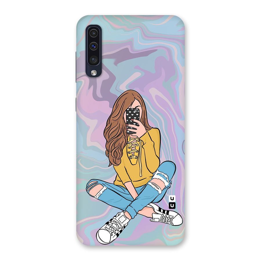 Selfie Girl Illustration Back Case for Galaxy A50