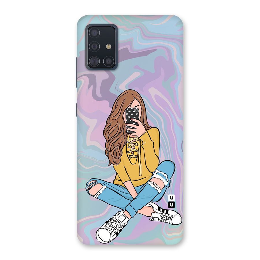 Selfie Girl Illustration Back Case for Galaxy A51